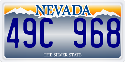 NV license plate 49C968