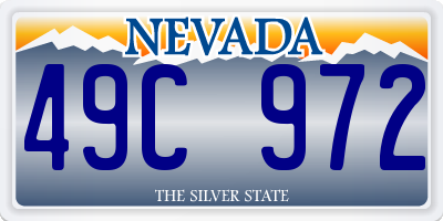NV license plate 49C972