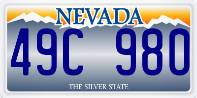 NV license plate 49C980