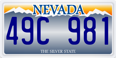 NV license plate 49C981