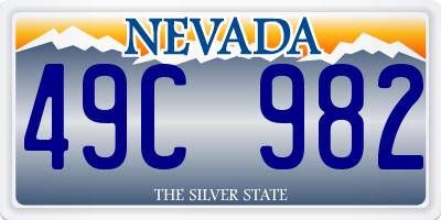 NV license plate 49C982