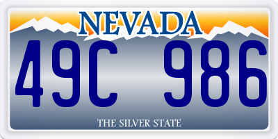 NV license plate 49C986