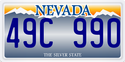 NV license plate 49C990