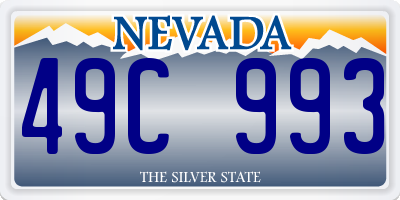 NV license plate 49C993
