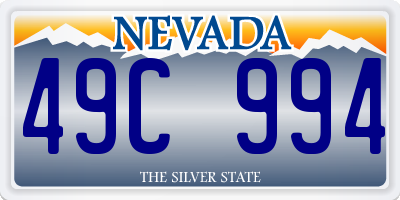 NV license plate 49C994