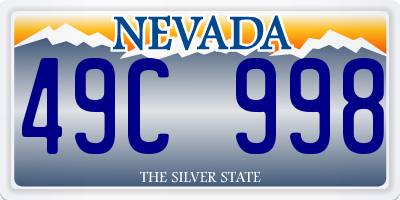 NV license plate 49C998
