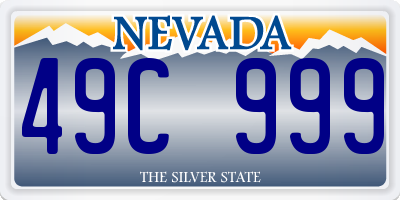 NV license plate 49C999