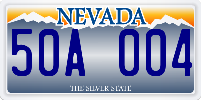 NV license plate 50A004