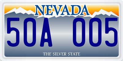 NV license plate 50A005