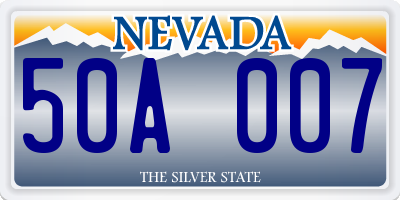 NV license plate 50A007
