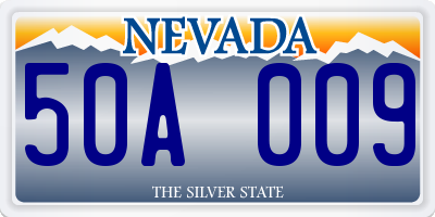 NV license plate 50A009