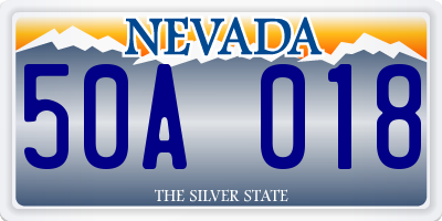 NV license plate 50A018