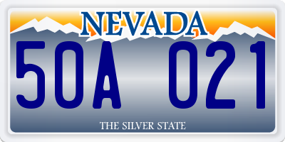 NV license plate 50A021