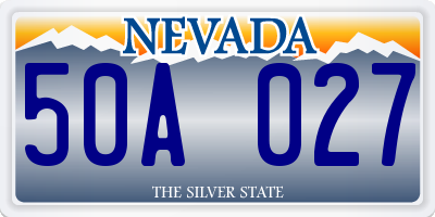 NV license plate 50A027