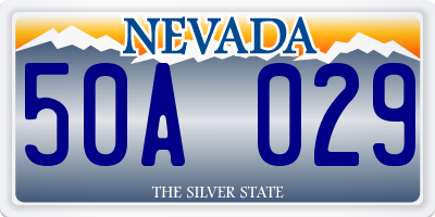 NV license plate 50A029
