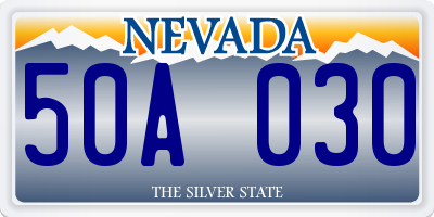 NV license plate 50A030