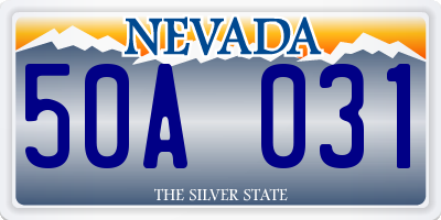 NV license plate 50A031