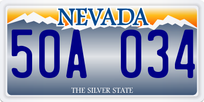 NV license plate 50A034