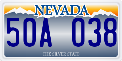 NV license plate 50A038