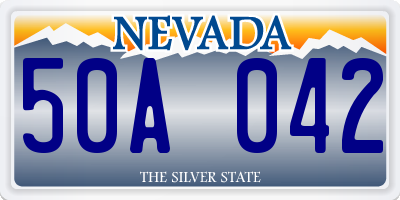 NV license plate 50A042