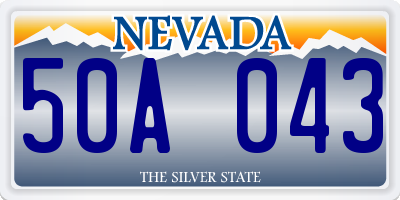 NV license plate 50A043