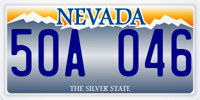 NV license plate 50A046