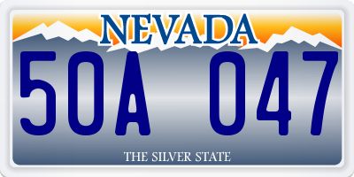 NV license plate 50A047