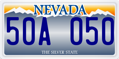 NV license plate 50A050