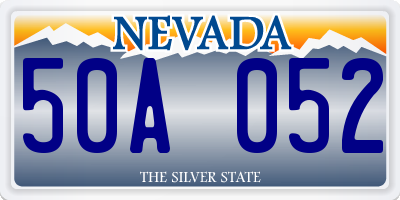 NV license plate 50A052