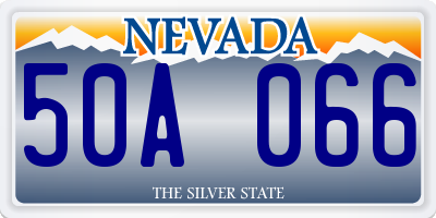 NV license plate 50A066