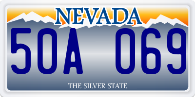 NV license plate 50A069