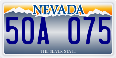 NV license plate 50A075