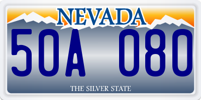 NV license plate 50A080