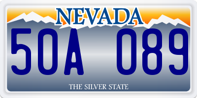 NV license plate 50A089