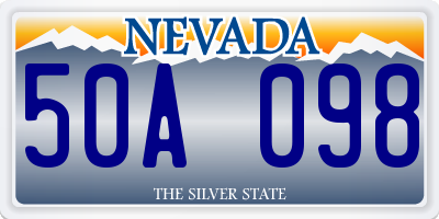 NV license plate 50A098