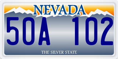 NV license plate 50A102