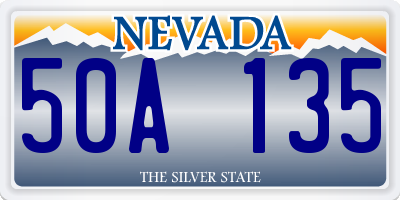 NV license plate 50A135