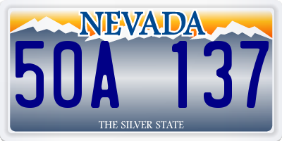 NV license plate 50A137