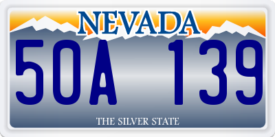 NV license plate 50A139