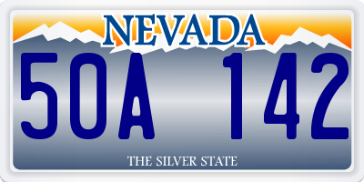 NV license plate 50A142