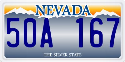 NV license plate 50A167