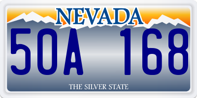 NV license plate 50A168