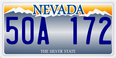 NV license plate 50A172