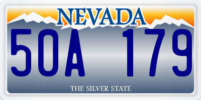 NV license plate 50A179