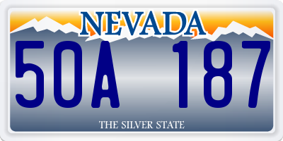 NV license plate 50A187