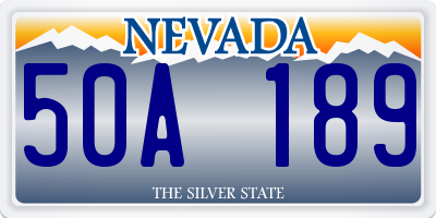 NV license plate 50A189