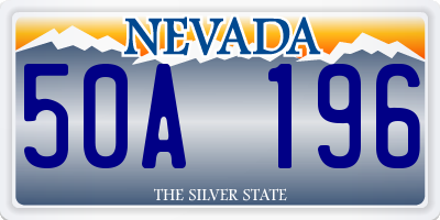 NV license plate 50A196