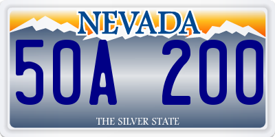 NV license plate 50A200
