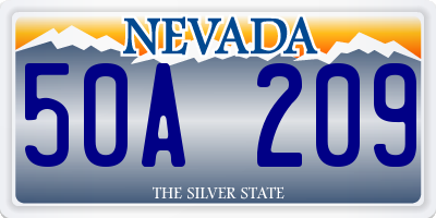NV license plate 50A209