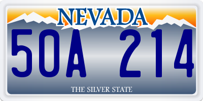 NV license plate 50A214